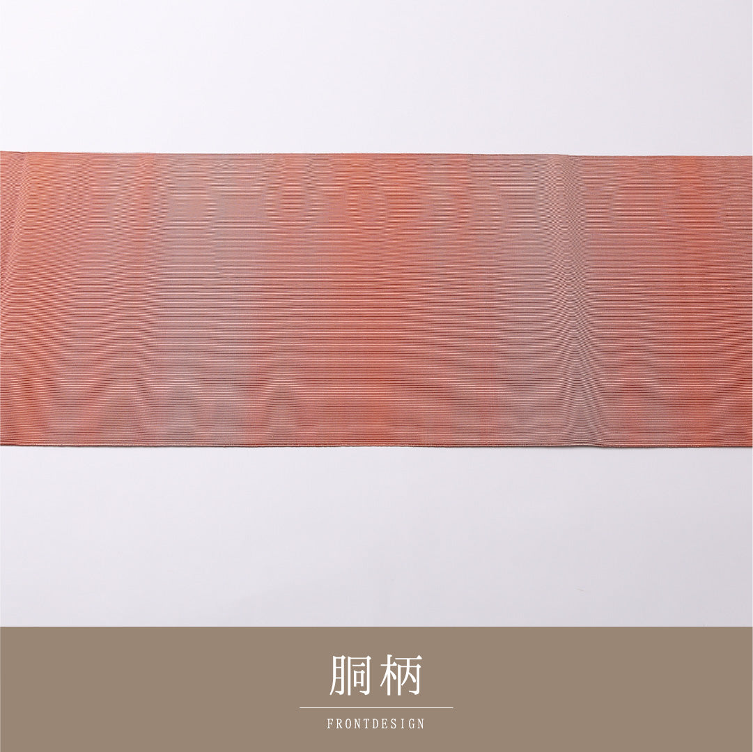 八寸名古屋帯 Aランク 帯丈372cm 正絹 全通 松葉仕立て 織り インフォーマル 抽象柄 朱系 LP 1245-02575