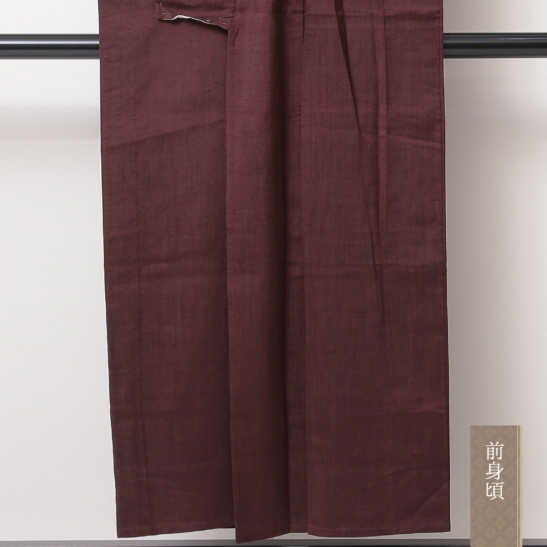 紬 単衣 身丈149cm 裄62cm 正絹 茶系 Aランク 1216-01026