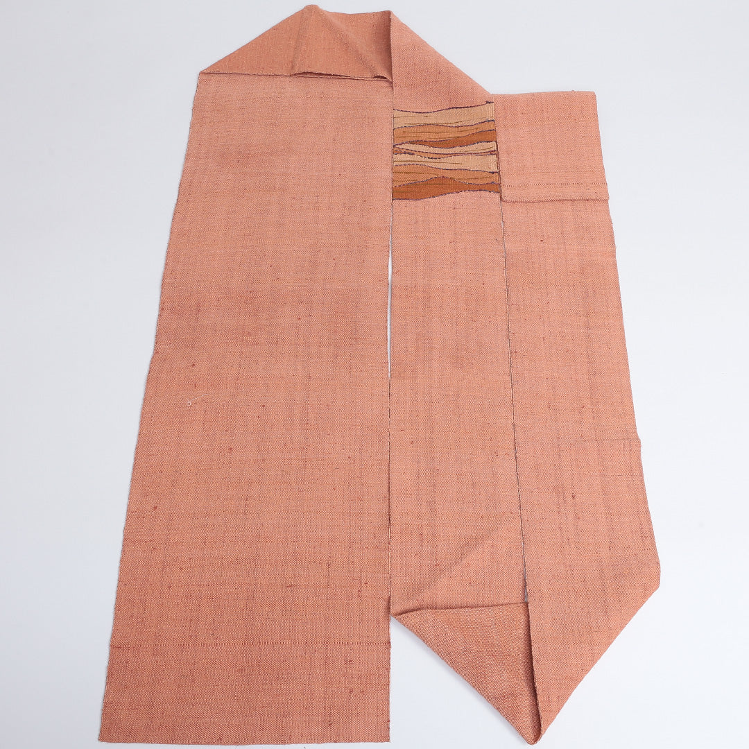 名古屋帯 帯丈360cm ポイント柄 名古屋仕立て 紬 カジュアル Aランク 朱系 122400542316