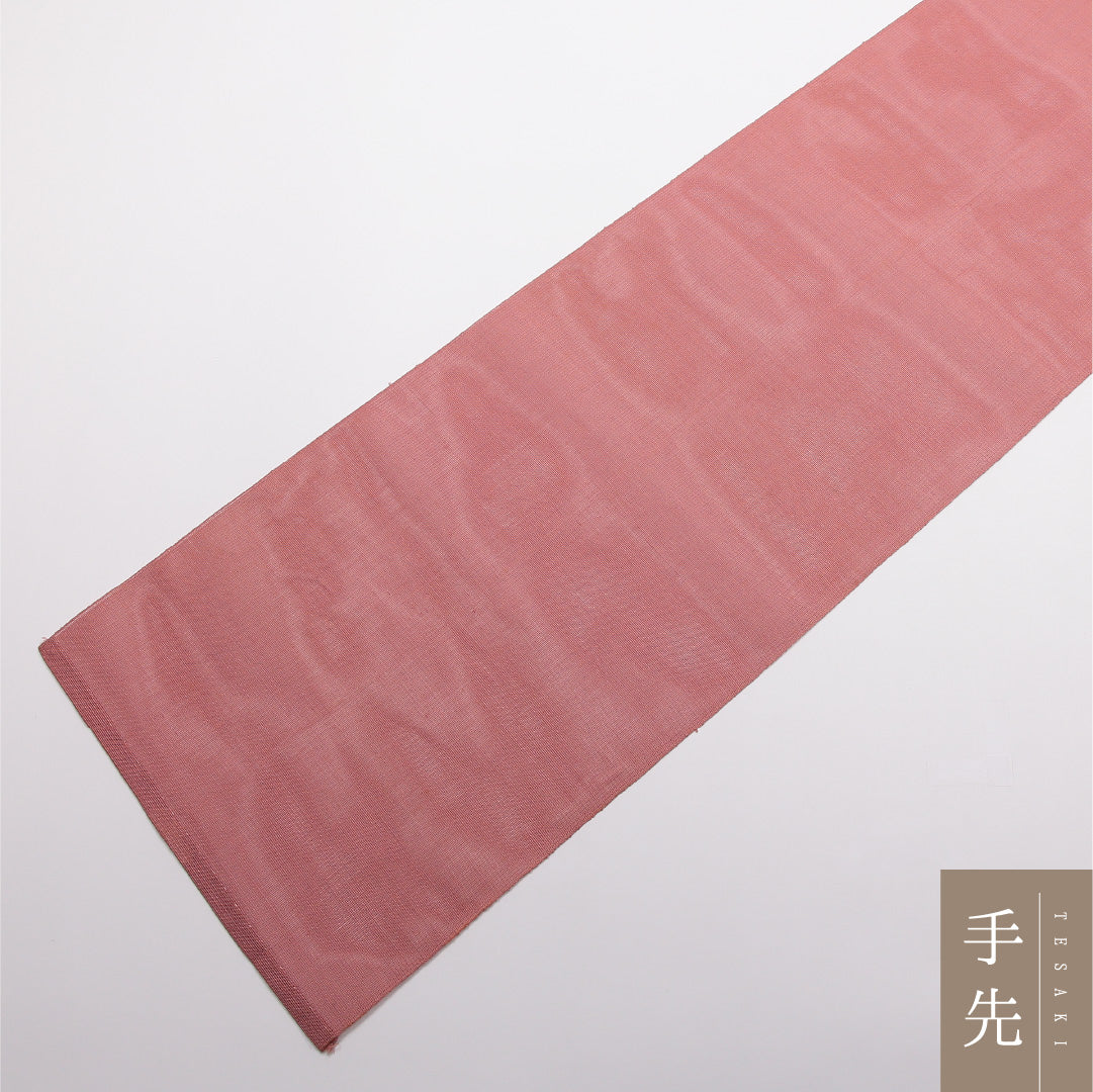 夏物 名古屋帯 帯丈360cm Sランク 開き仕立て ポイント柄 正絹 創作 カジュアル ピンク系 1224-01876
