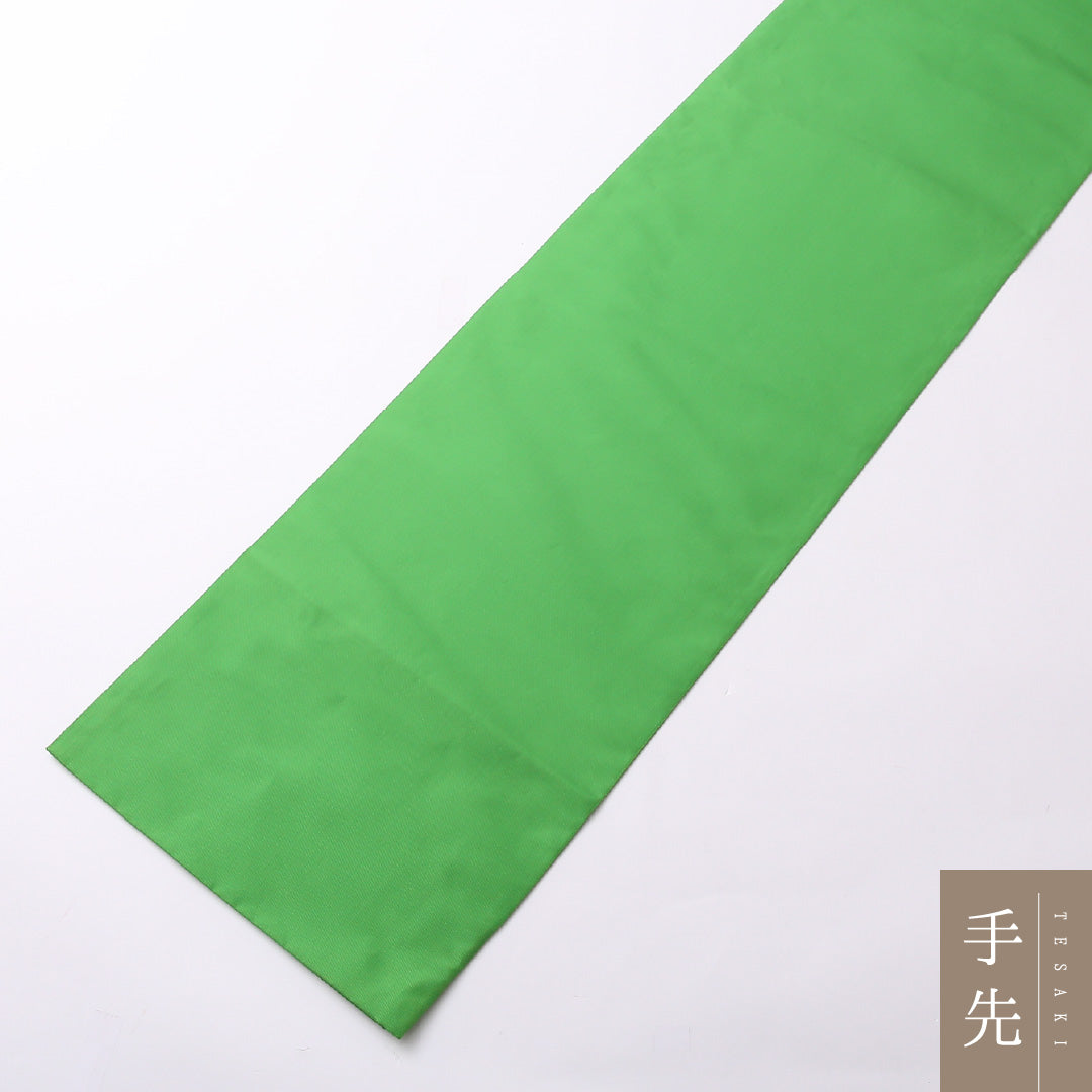 袋帯 帯丈452cm 正絹 全通 染め帯 カジュアル 無地 緑系 1243-01510