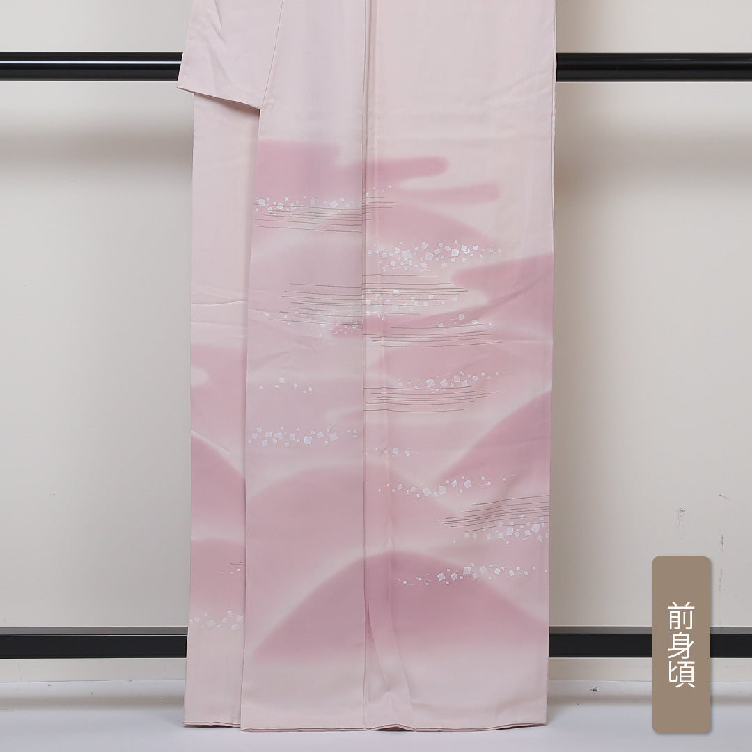 訪問着 袷 身丈162cm 裄67.5cm 正絹 ピンク系 Aランク 1212002893413