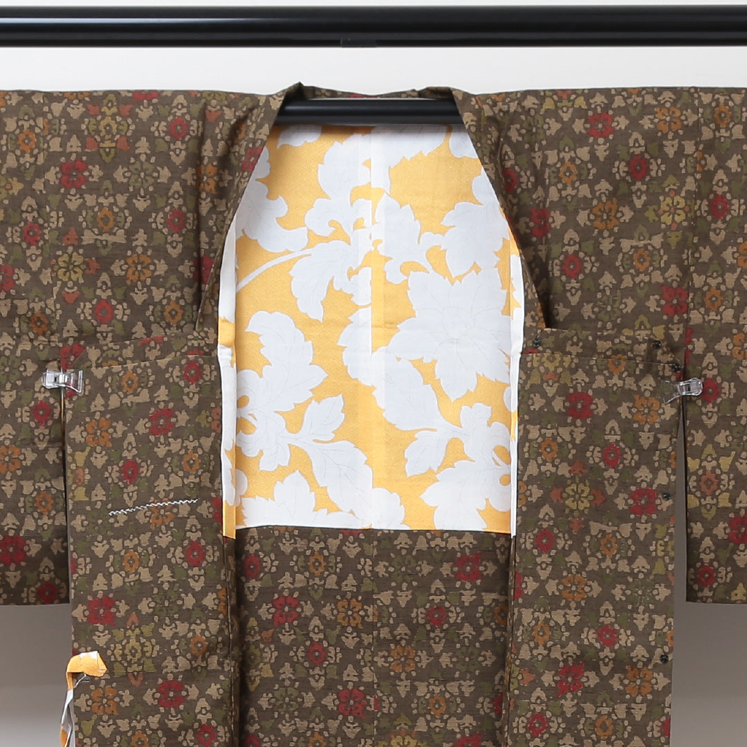 道行コート 身丈84cm 裄丈62cm 正絹 Sランク セミフォーマル Sサイズ 花柄 緑系 RP 1237-05705