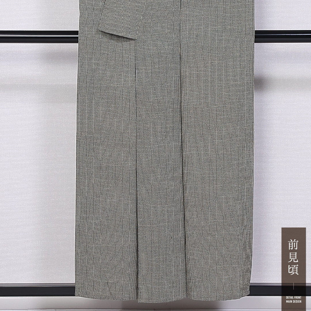 小紋 身丈153cm 裄丈60.5cm S 正絹 Bランク 単衣 広衿 芝草 1215-11029