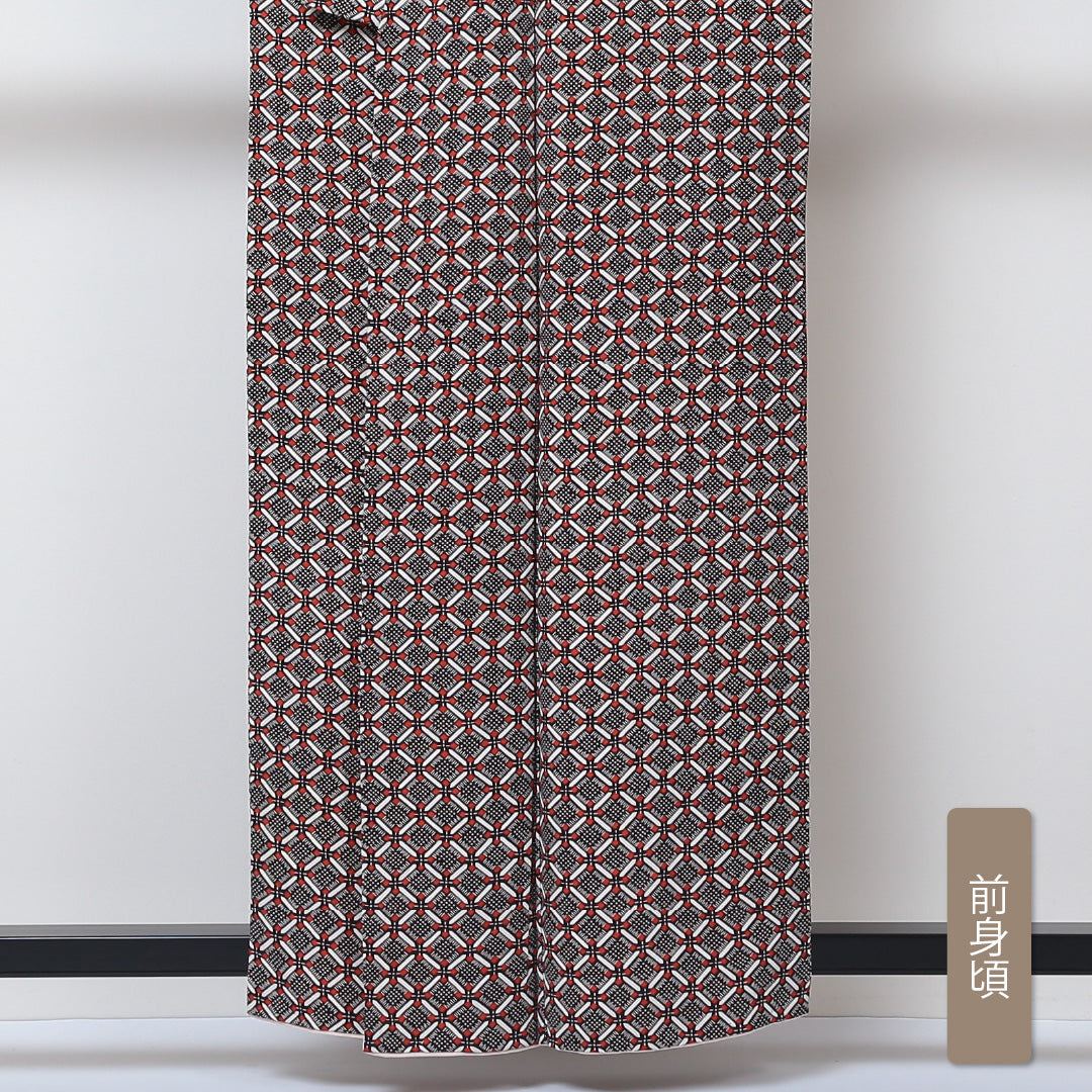 小紋 袷 身丈155cm 裄63cm グラデーション系 正絹 Aランク 1215-01525-3399