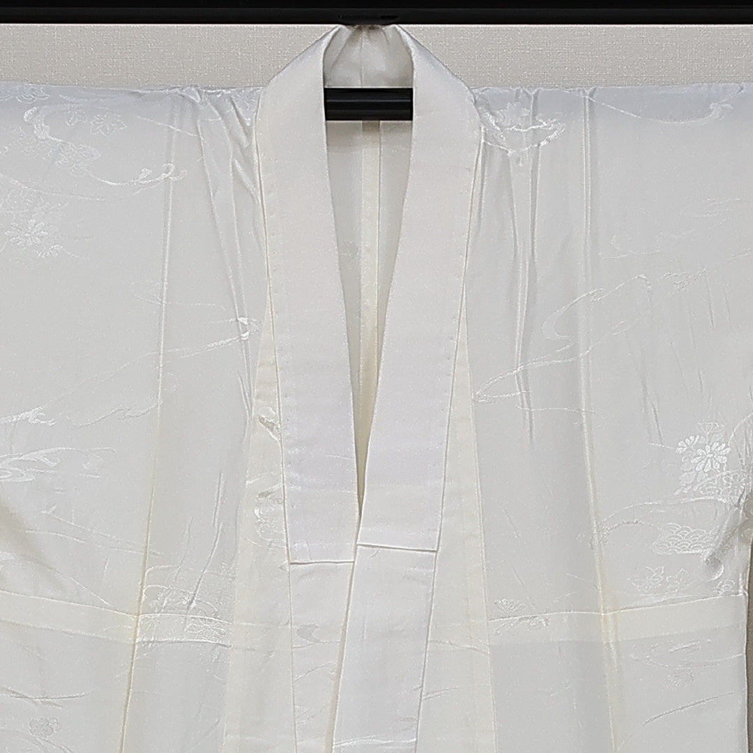 洗える着物 長襦袢 無双袖 身丈133cm 裄丈66cm ポリエステル Sランク XLサイズ 吉祥文様 クリーム系 RP 1239-14469
