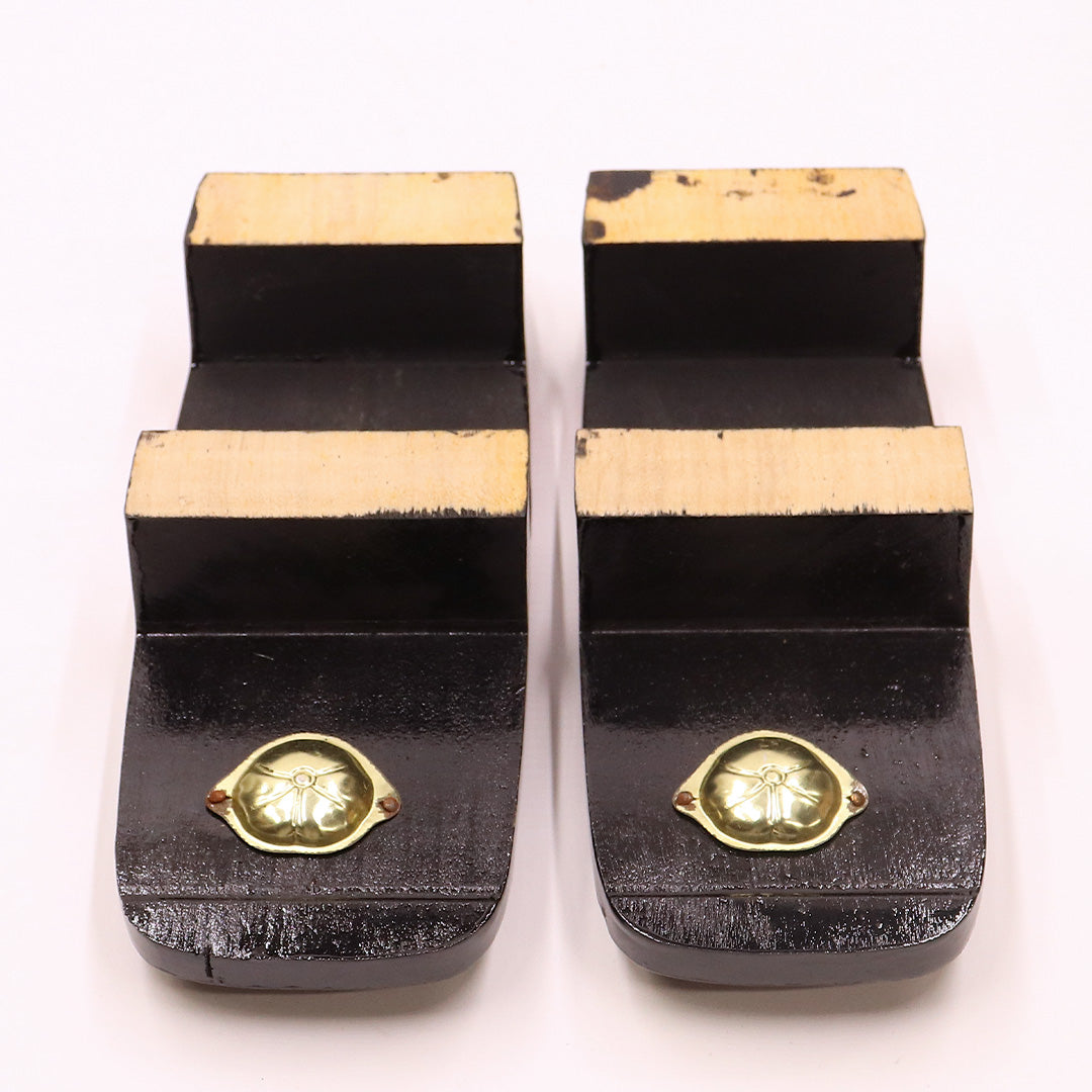 未使用品 下駄 カジュアル S 木製 Aランク 和装小物 黒系 赤系 1244-00547