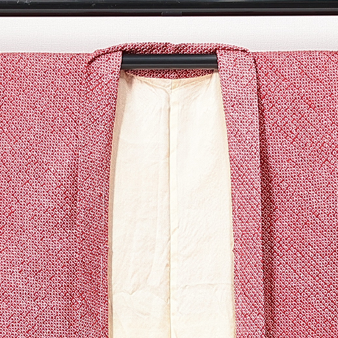 未使用品 絵羽羽織 袷 身丈78cm 裄丈64cm 正絹 Nランク インフォーマル Mサイズ 絵羽羽織 しつけ糸 花柄 赤系 RP 1234-14690