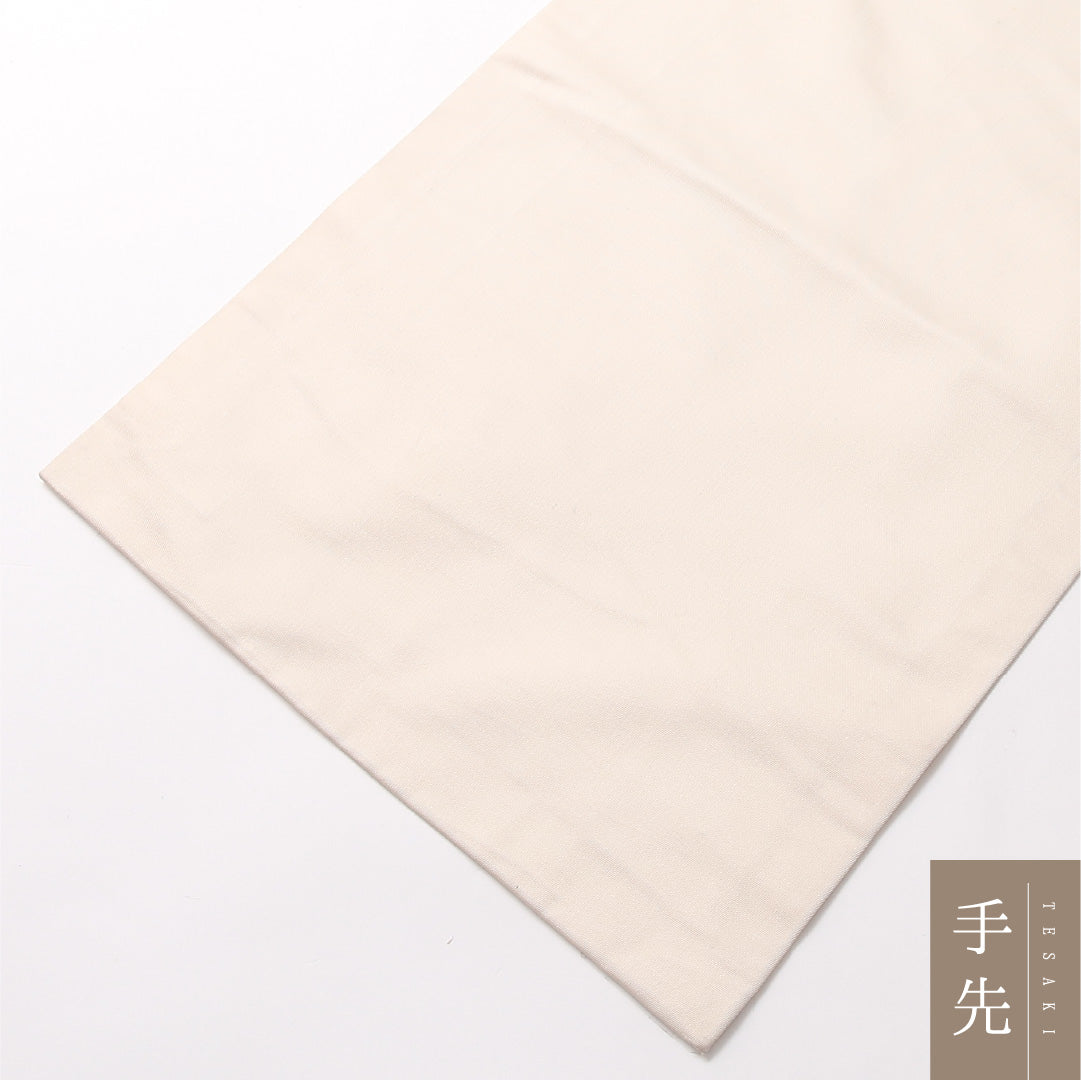 九寸名古屋帯 帯丈356cm セミフォーマル 開き仕立て ポイント柄 Sランク 正絹 銀箔 菱 白系 銀系 1224-03143