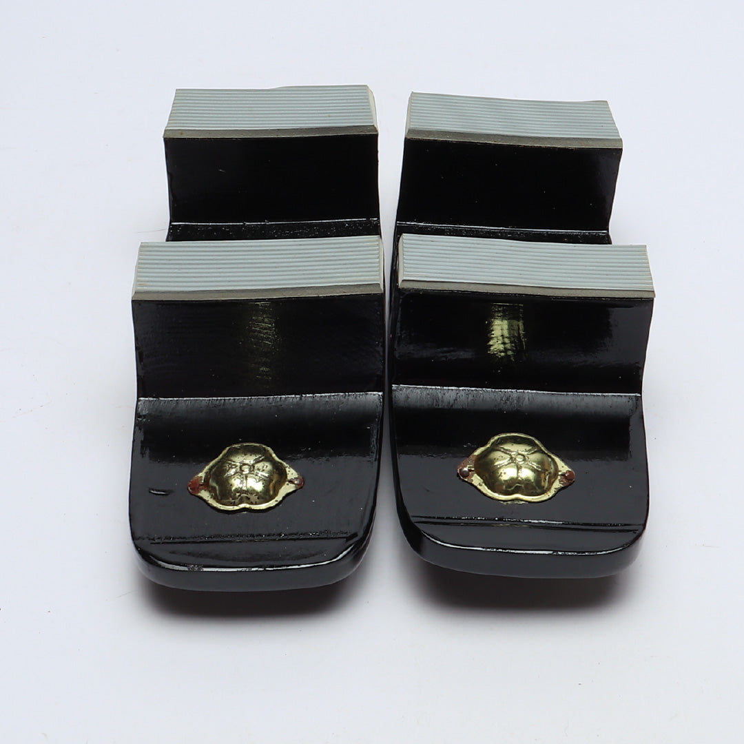 未使用品 下駄 カジュアル S 木製 Sランク 和装小物 黒系 1244-00758