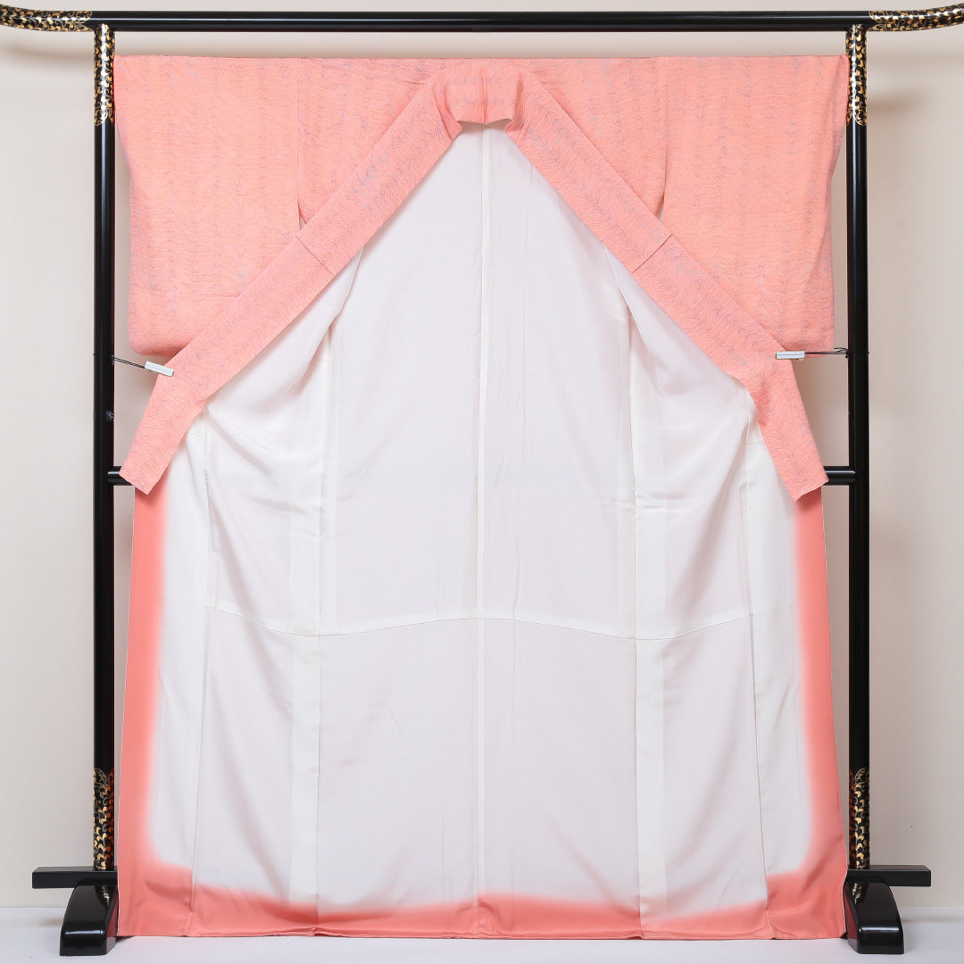 小紋 袷 身丈170cm 裄68cm ピンク系 正絹 Sランク 1215014462613