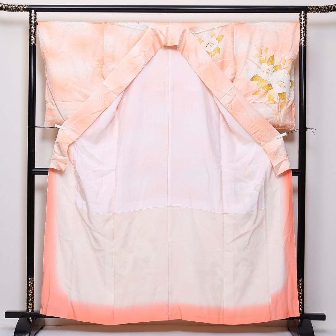 金駒刺繍 訪問着 袷 身丈162cm 裄68cm 正絹 ぼかし 雲取 付下げ Sランク 1212-00685