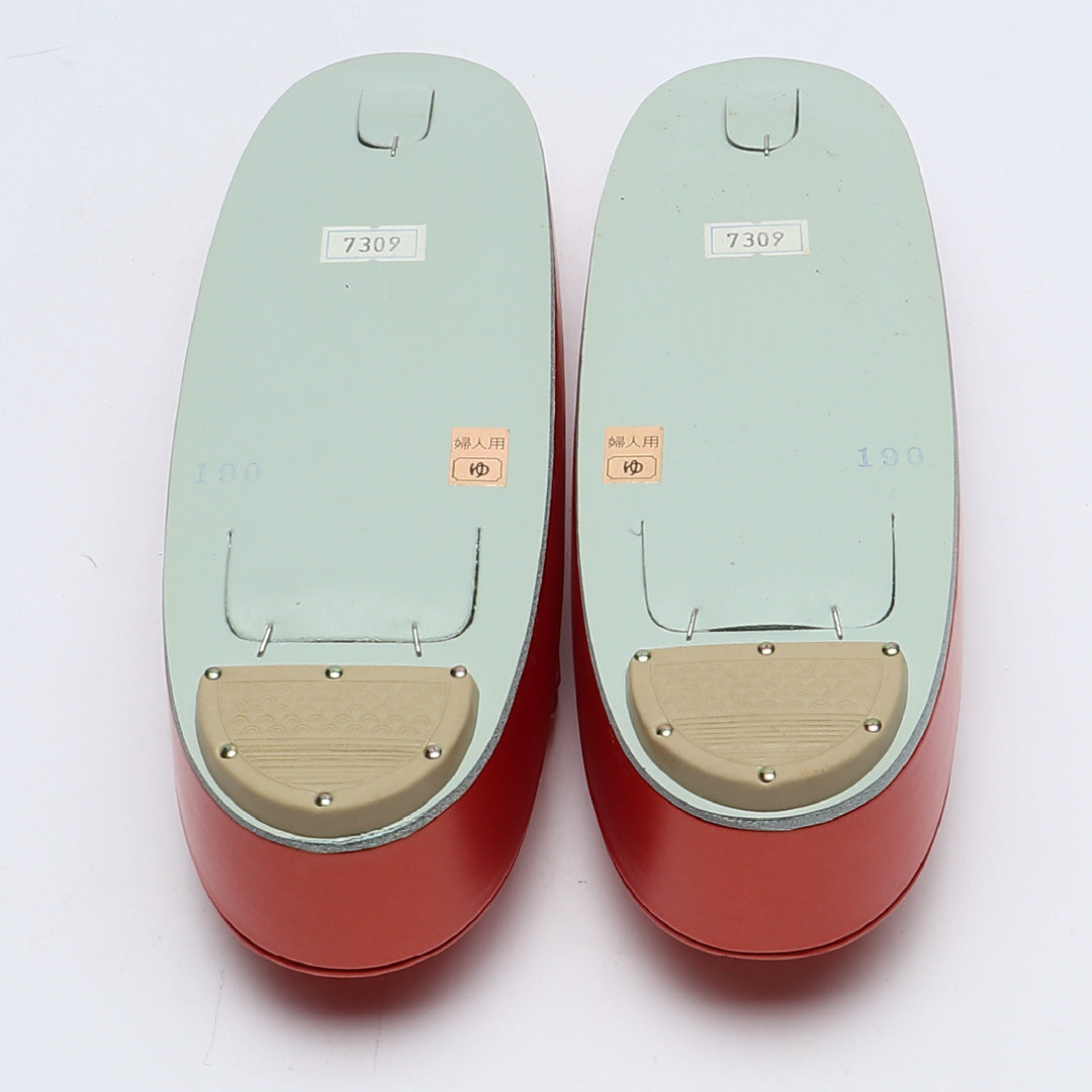 未使用品 草履 Sランク 礼装用 本革 和装小物 朱系 1243-00897