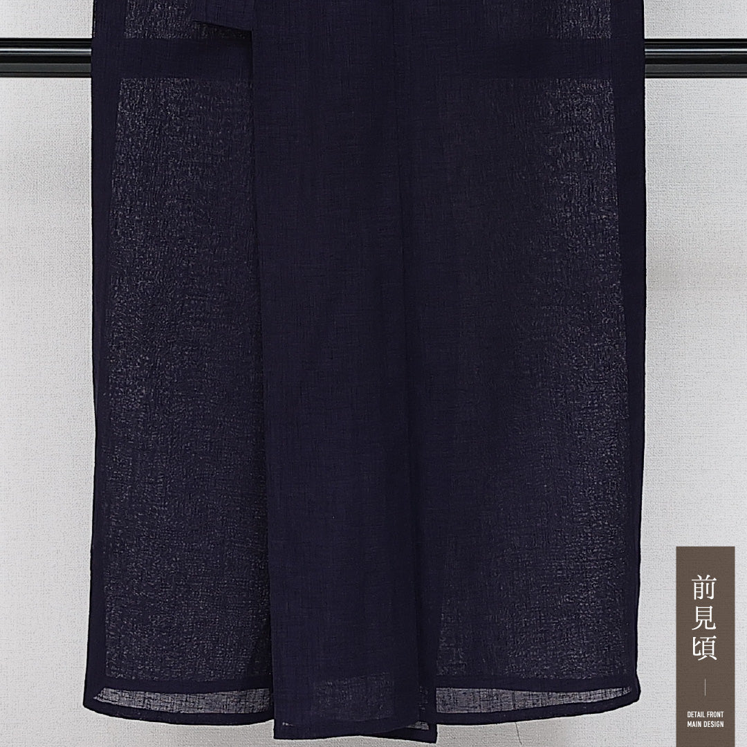 男着物 夏物 洗える着物 身丈138cm 裄丈62cm Sランク ポリエステル 棒衿 Sサイズ 一つ紋(松皮菱に三階松) セミフォーマル 無地 上品 淡い 紫系 1219-14294