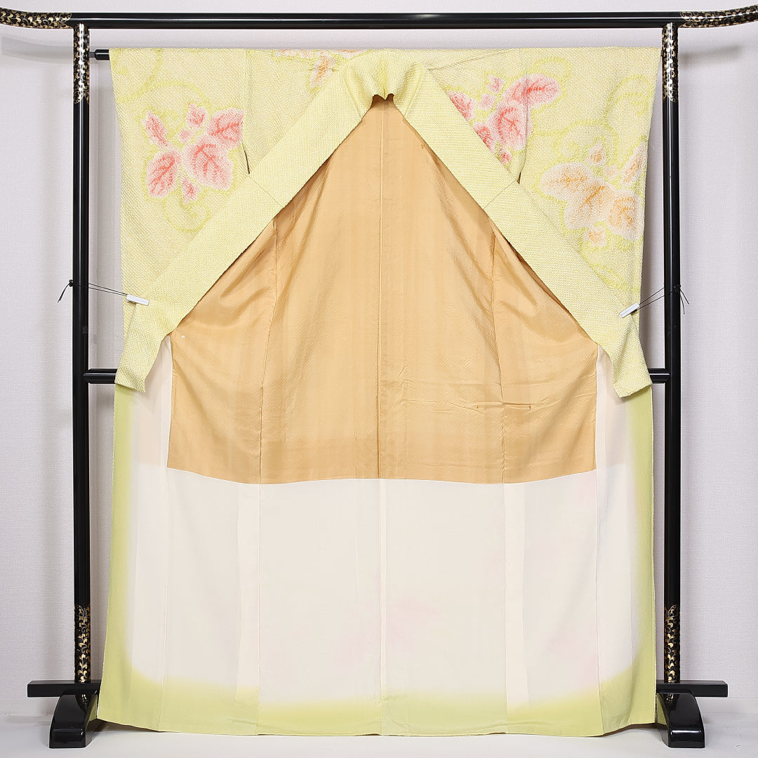 振袖 身丈171cm 裄丈64.5cm 袷 正絹 Aランク 広衿 総絞り 唐草 1213-F0369