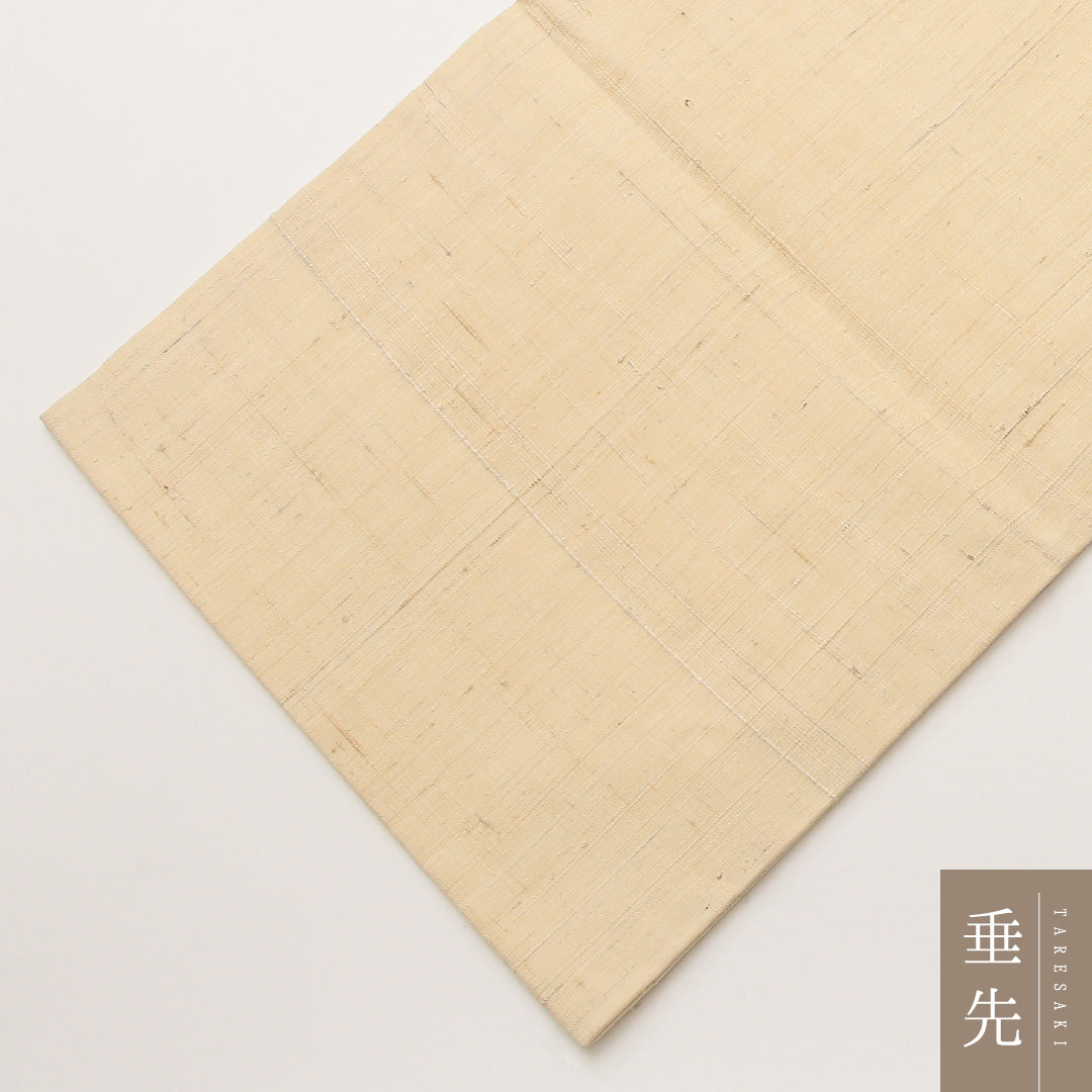 九寸名古屋帯 Sランク 帯丈370cm 正絹 ポイント柄 名古屋仕立て 織り カジュアル 作家物 落款 紬 後染め ひょうたん 毬 クリーム系 RP 1245-02019