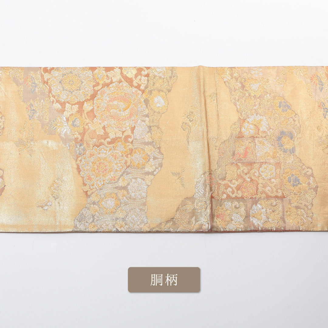 袋帯 帯丈436cm 六通 仕立て上がり フォーマル Sランク 鳳凰 宝相華 金系 1223-00683-221 1223-00683