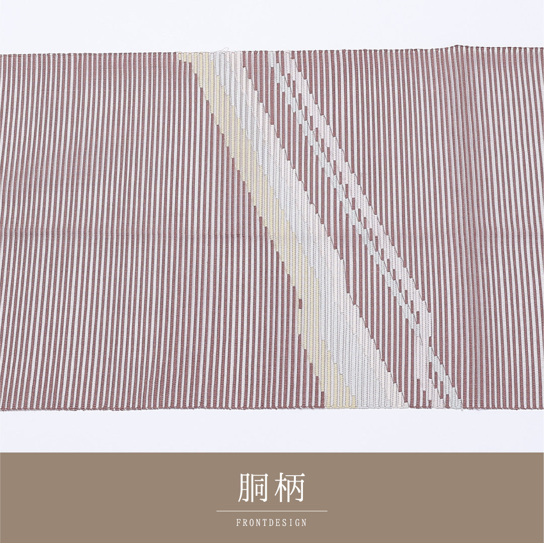 八寸名古屋帯 (夏帯) Sランク 帯丈400cm 正絹 ポイント柄 松葉仕立て 織り カジュアル 創作柄 紫系 RP 1245-01425