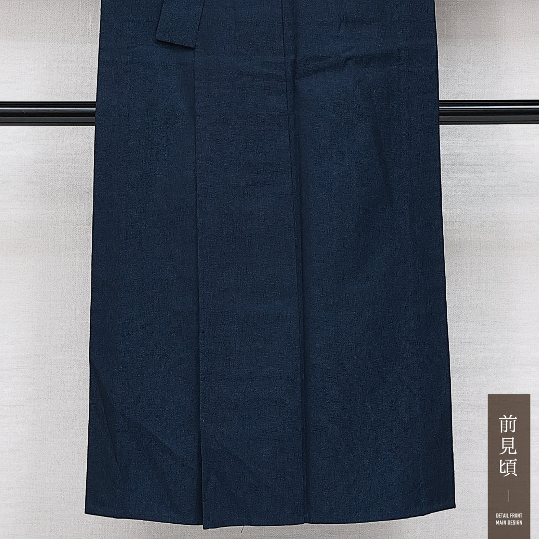 アンサンブル 洗える着物 ウールの男着物 単衣 身丈146cm 裄丈66cm ウール Aランク カジュアル 棒衿 Lサイズ 無地 紺系 RP 1224-14581