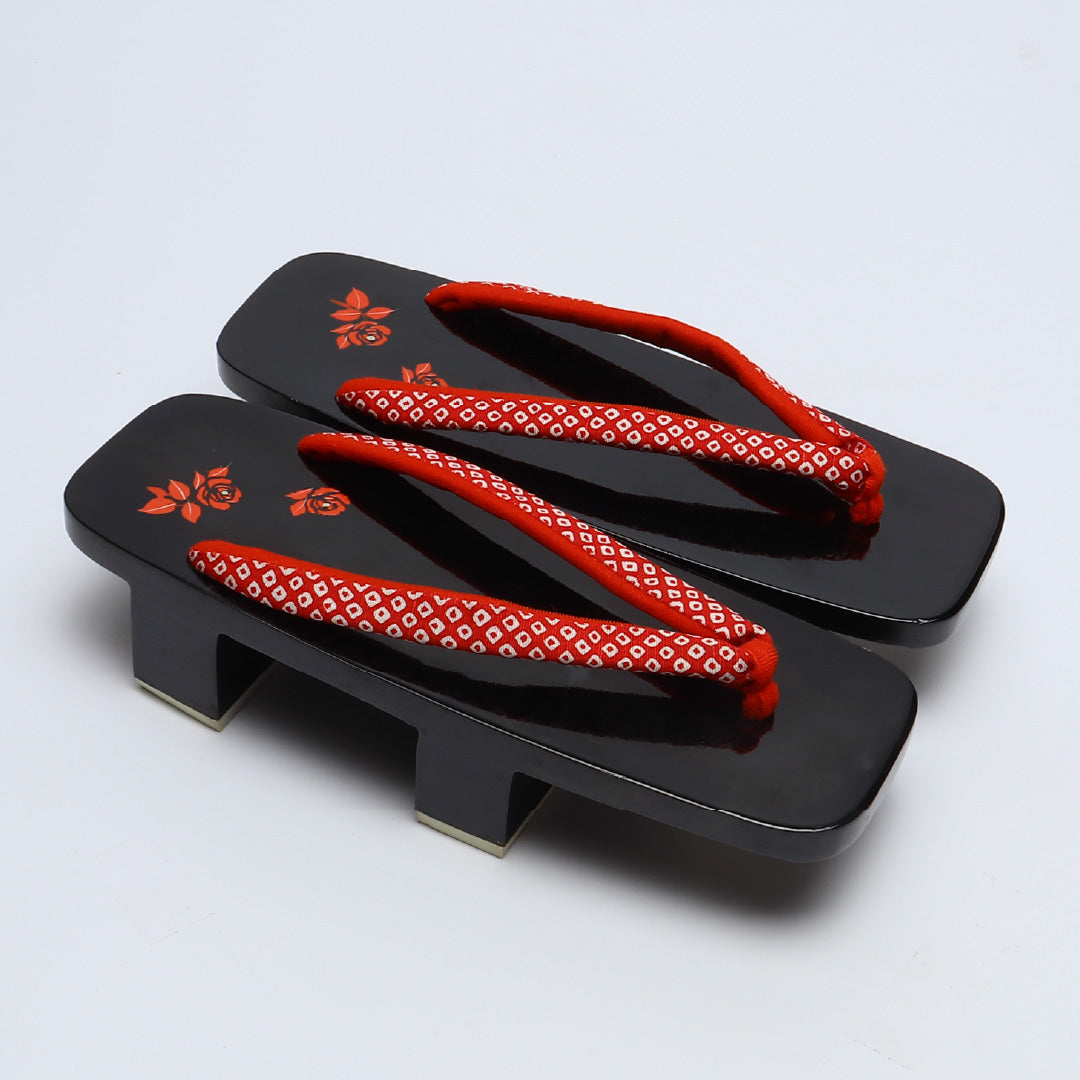 未使用品 夏物 下駄 カジュアル 木製 Aランク 和装小物 黒系 1244-00693