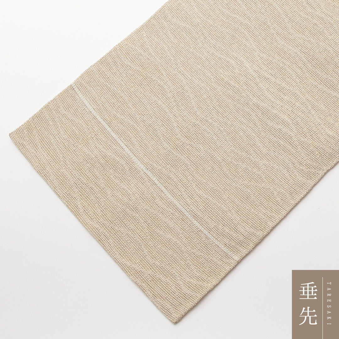 九寸名古屋帯 (夏帯) 帯丈352cm 正絹 ポイント柄 名古屋仕立て 織り カジュアル 山 クリーム系 RP 1245-01971