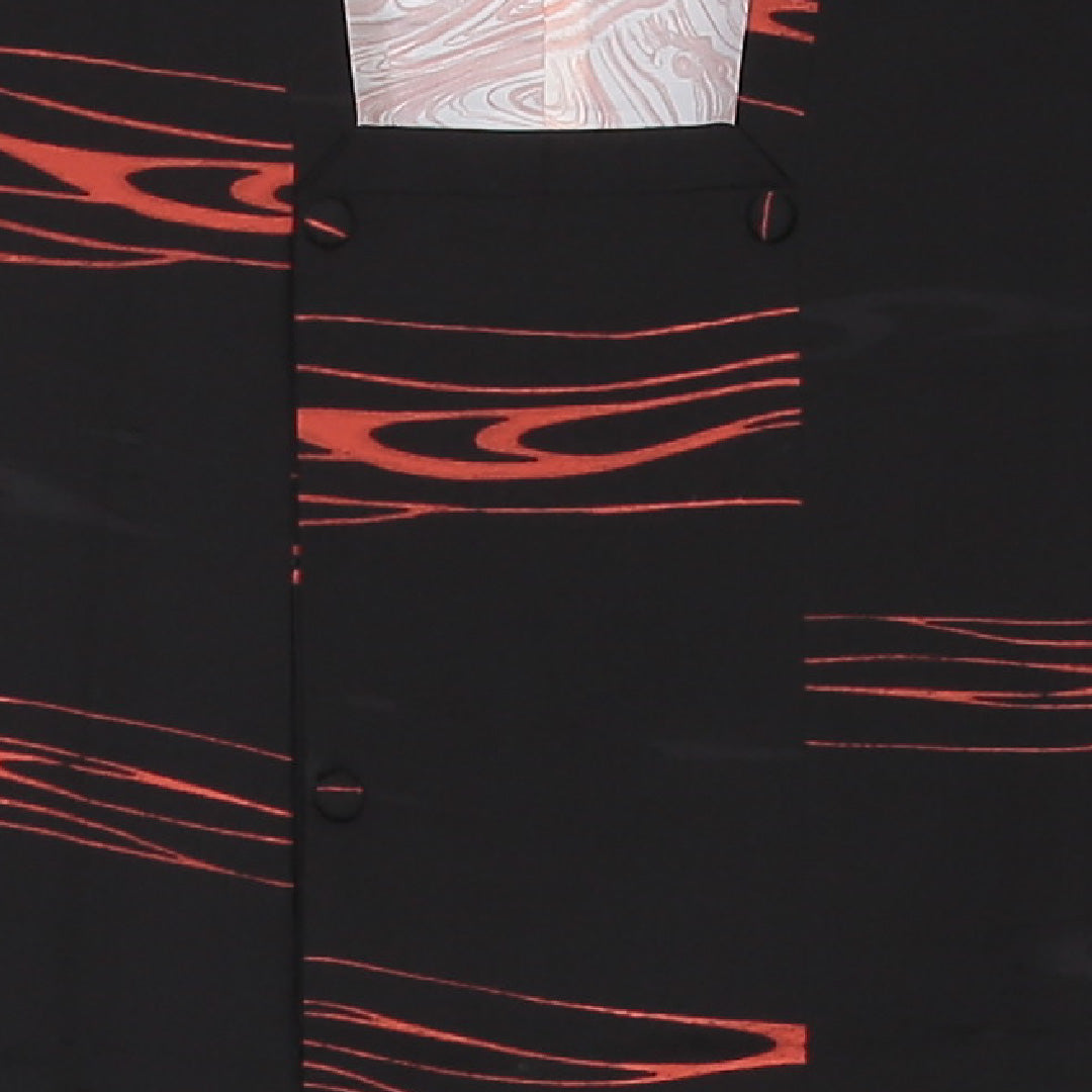 道行コート 袷 身丈90cm 裄丈66cm 正絹 Sランク Mサイズ フォーマル 創作柄 黒系 1263-05796