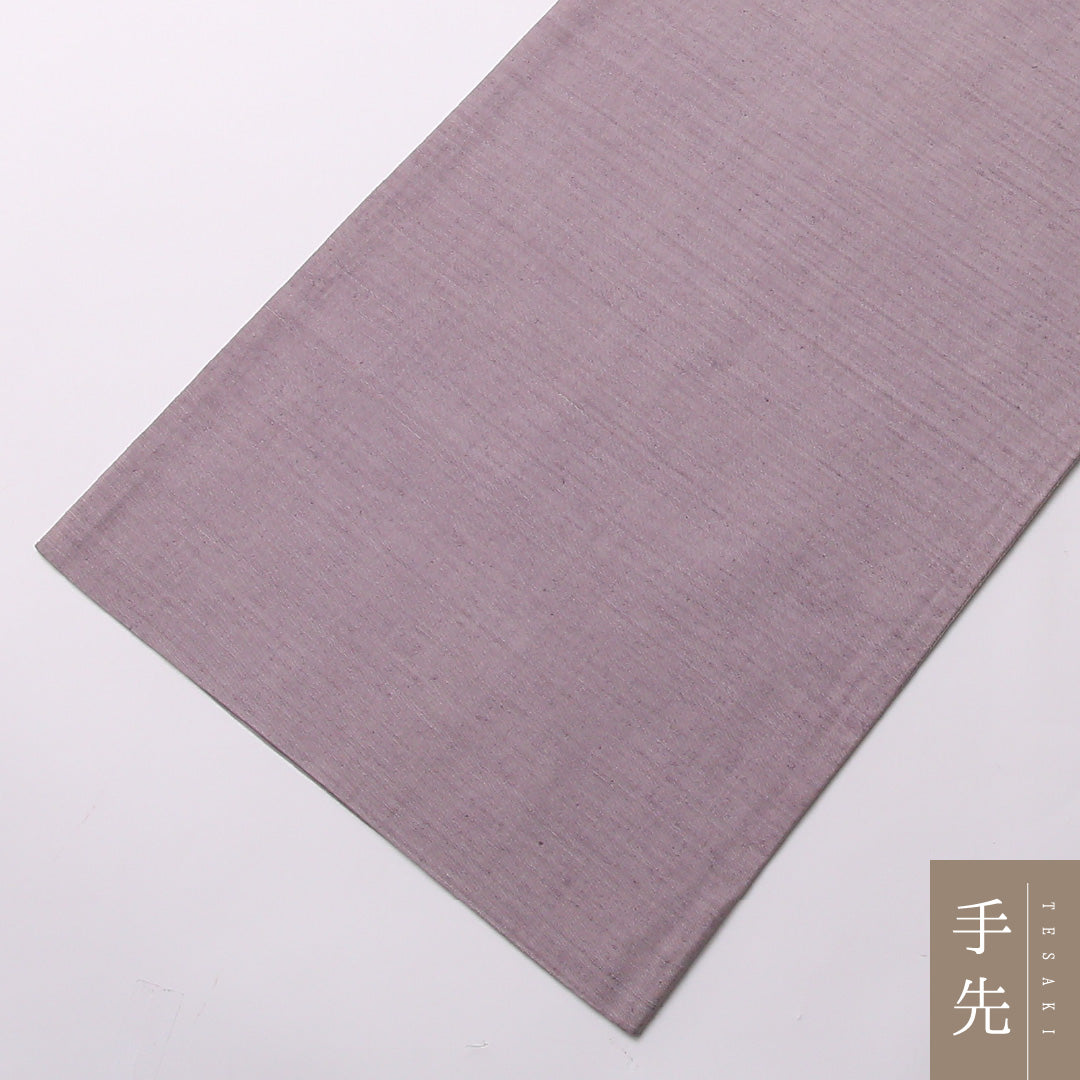袋帯(紬) 帯丈462cm 正絹 ポイント柄 染め帯 インフォーマル 花柄 紫系 緑系 1243-01556