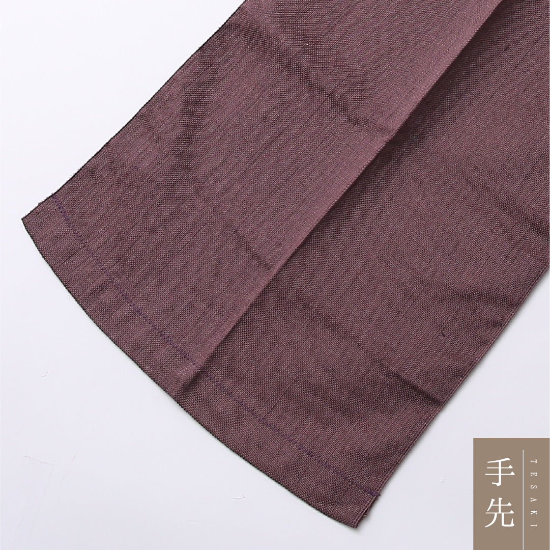 八寸名古屋帯 Aランク 帯丈376cm 正絹 六通 開き仕立て 織り カジュアル 紬 菱 紫系 RP 1245-02747