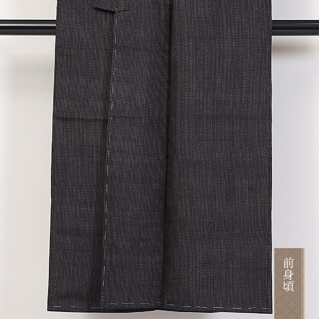 男着物 (大島紬) 袷 身丈145cm 裄丈65cm 正絹 Aランク インフォーマル 棒衿 Lサイズ 無地 茶系 RP 1224-06266
