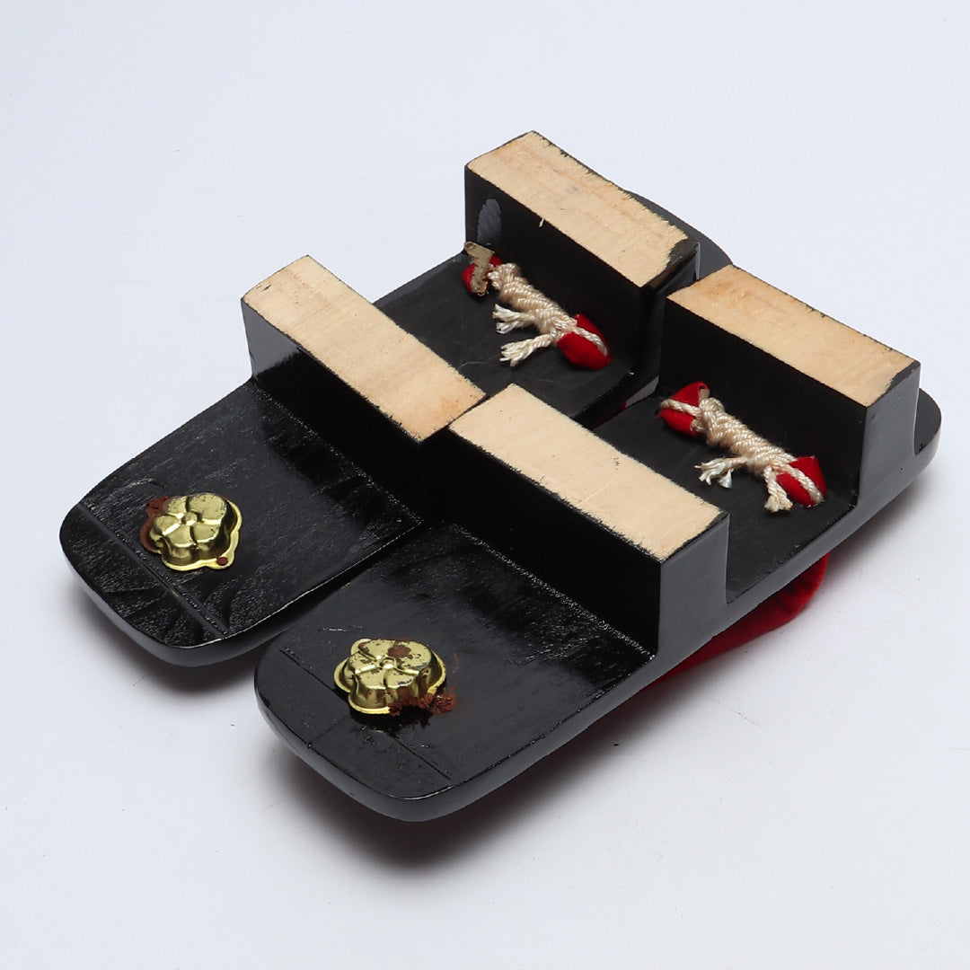 未使用品 下駄 カジュアル S 木製 Bランク 和装小物 黒系 1244-00777