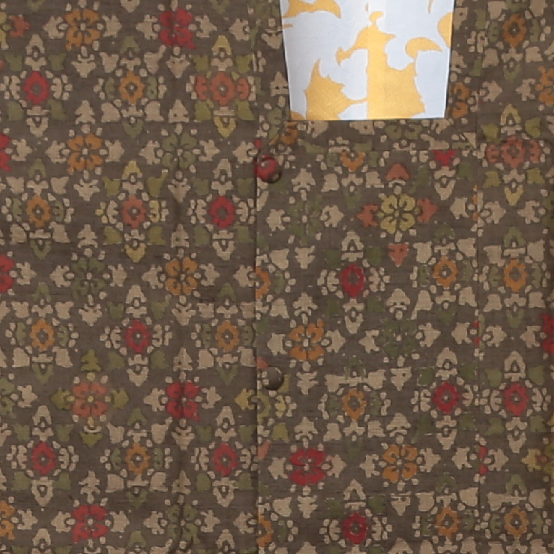 道行コート 身丈84cm 裄丈62cm 正絹 Sランク セミフォーマル Sサイズ 花柄 緑系 RP 1237-05705