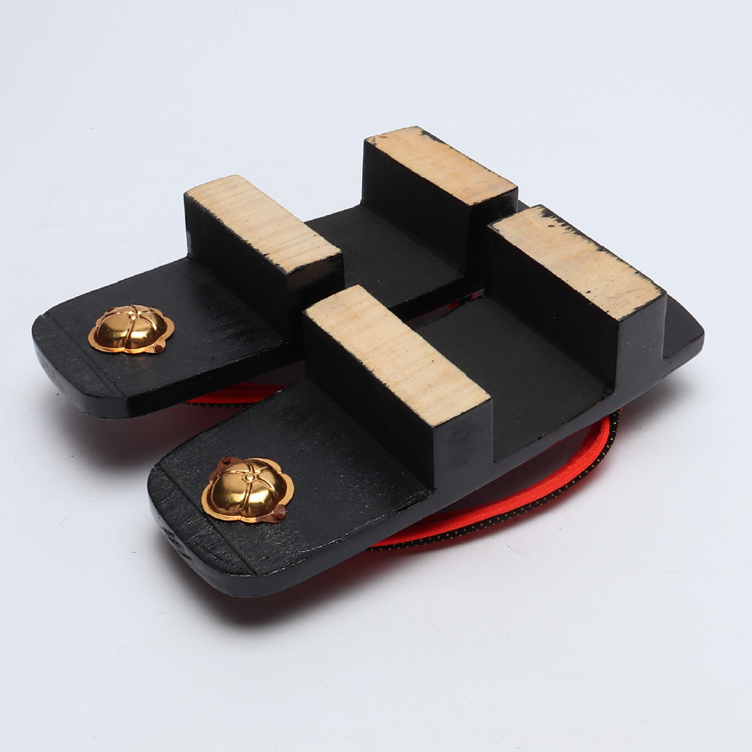 未使用品 下駄 カジュアル S 木製 Bランク 和装小物 黒系 1244-00779