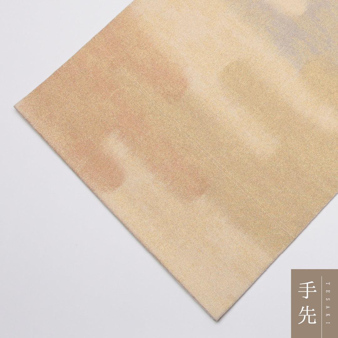 袋帯 帯丈432cm 全通 綴れ織 エ霞 金彩 フォーマル 金系 正絹 Sランク 1223-01120