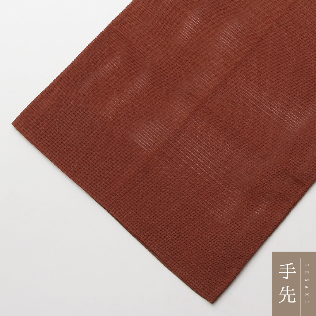 夏物 袋帯 帯丈414cm 正絹 全通 帯芯なし セミフォーマル 抽象柄 茶系 1243-01481