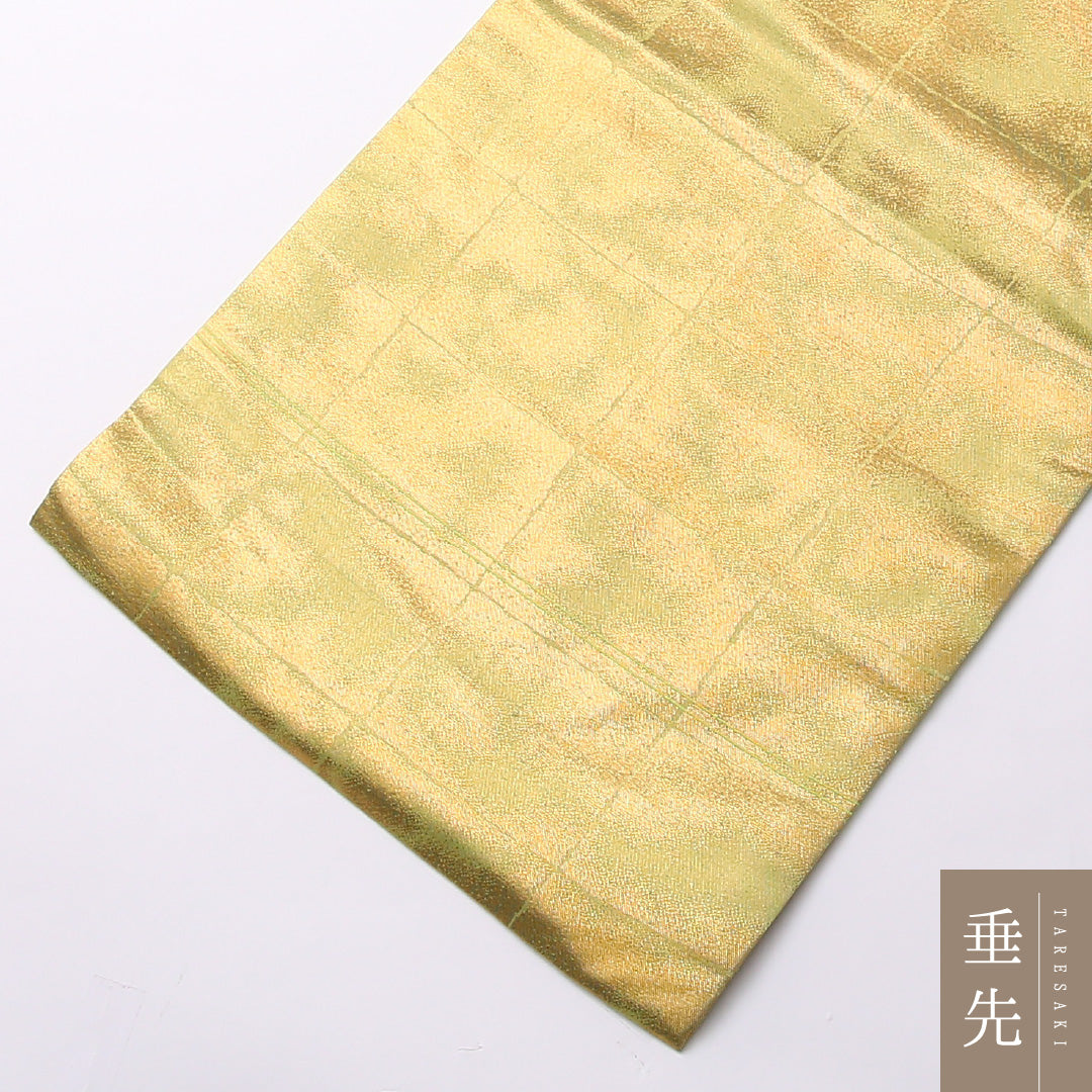 九寸名古屋帯 Aランク 帯丈350cm 正絹 六通 名古屋仕立て 織り セミフォーマル 組紐 緑系 RP 1245-02657