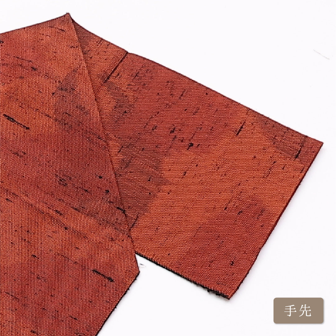 八寸名古屋帯 Sランク 帯丈342cm 正絹 六通 松葉仕立て 織り カジュアル 紬 花柄 朱系 LP 1245-01051