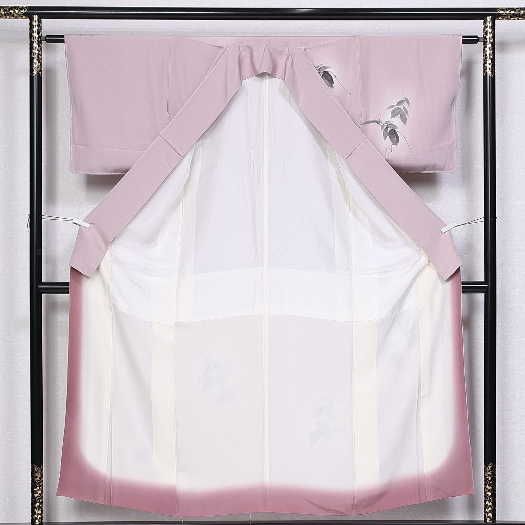 訪問着 身丈152cm 裄丈60cm Aランク 袷 正絹 広衿 草花 ぼかし 1212-10195