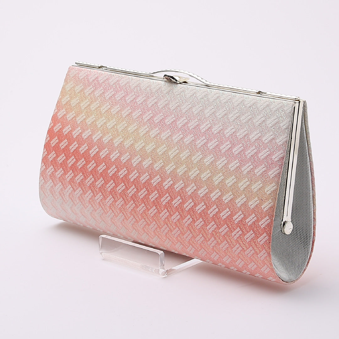 草履・バッグセット Aランク 礼装用 正絹 錦織 外箱付き FREE ピンク系 銀系 A-31 1241-00449