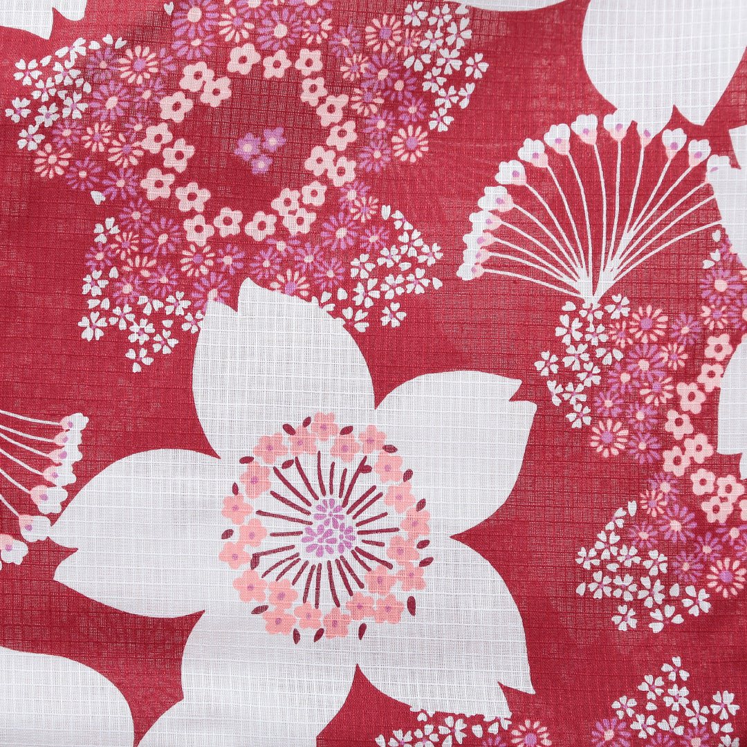 新品 浴衣 身丈163cm 裄丈67cm 木綿 洗える着物 桜 Nランク 1218-00035