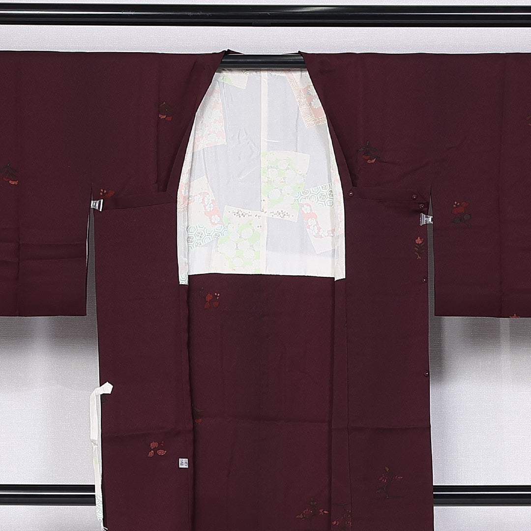 道行コート 身丈89cm 裄丈64cm M ポリエステル Sランク 袷 洗える着物 ポケット有 1263-10280
