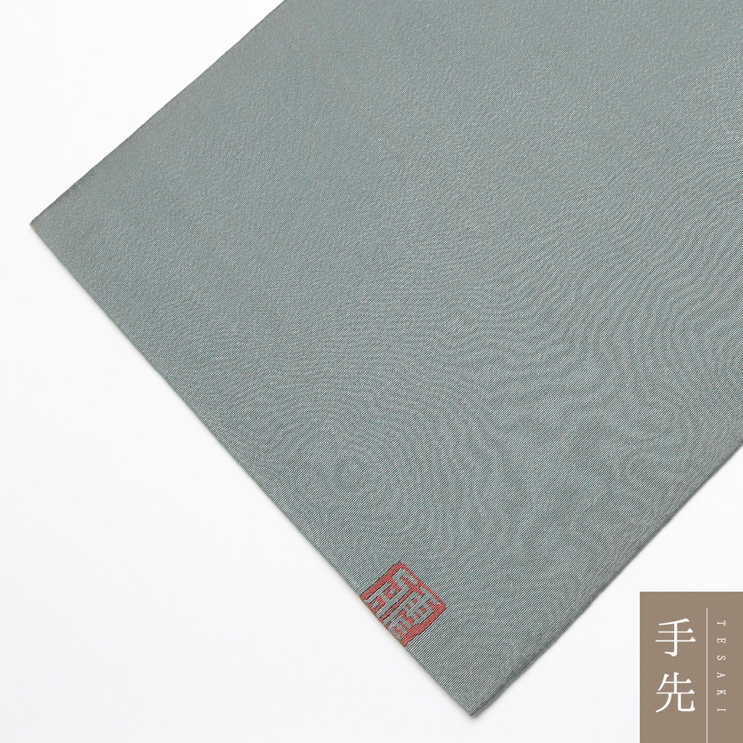 袋帯 帯丈416cm セミフォーマル ポイント柄 Cランク 正絹 綴れ織 創作 落款 緑系 1223-01272