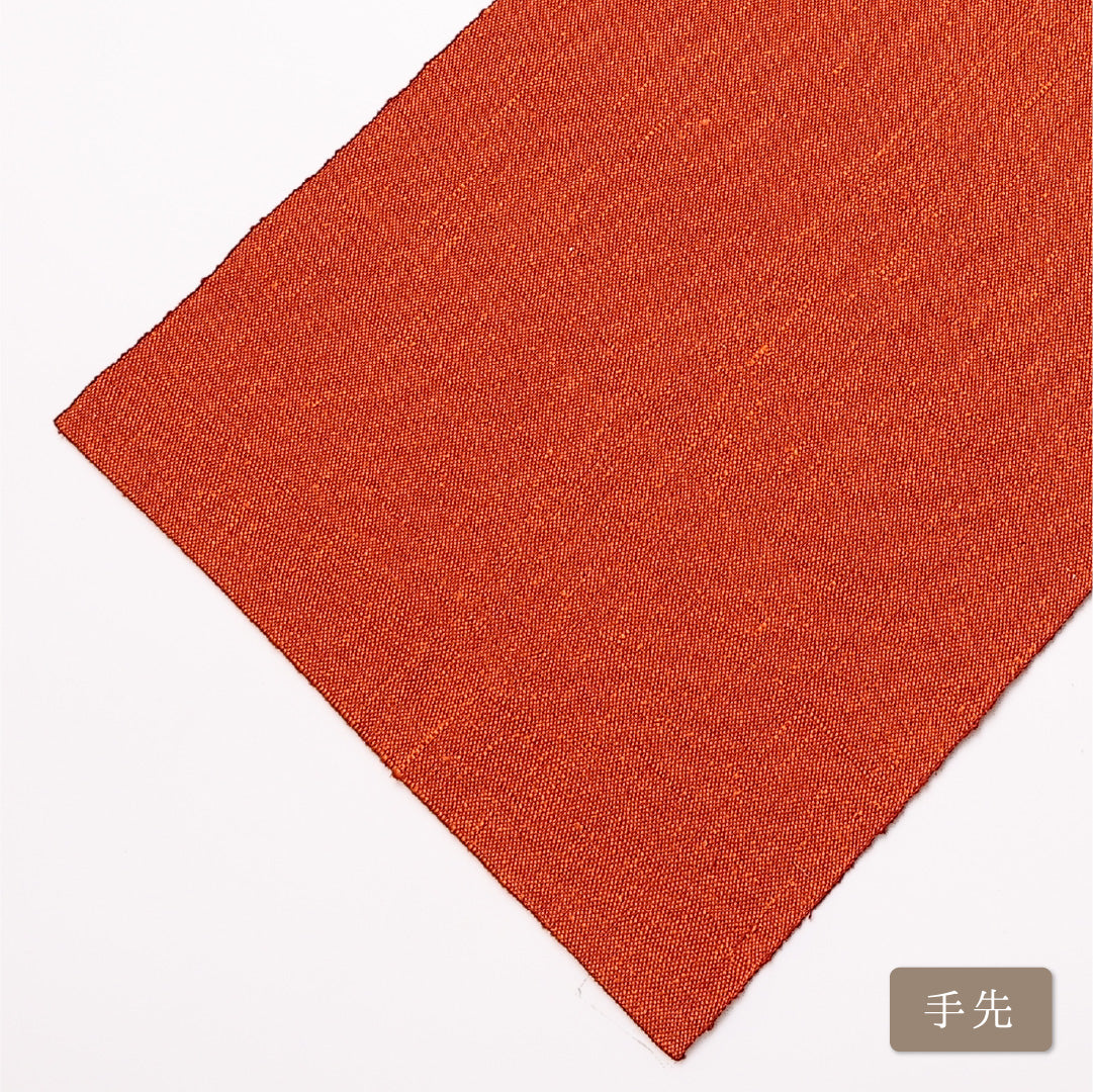 八寸名古屋帯 Sランク 帯丈352cm 正絹 六通 開き仕立て 織り カジュアル 紬 花柄 朱系 LP 1245-01177