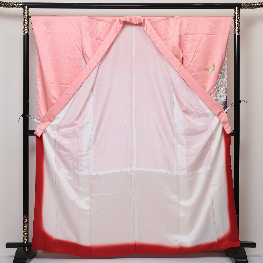 振袖 身丈163cm 裄丈66cm Bランク 袷 正絹 広衿 さが美 金彩 1213-F0039