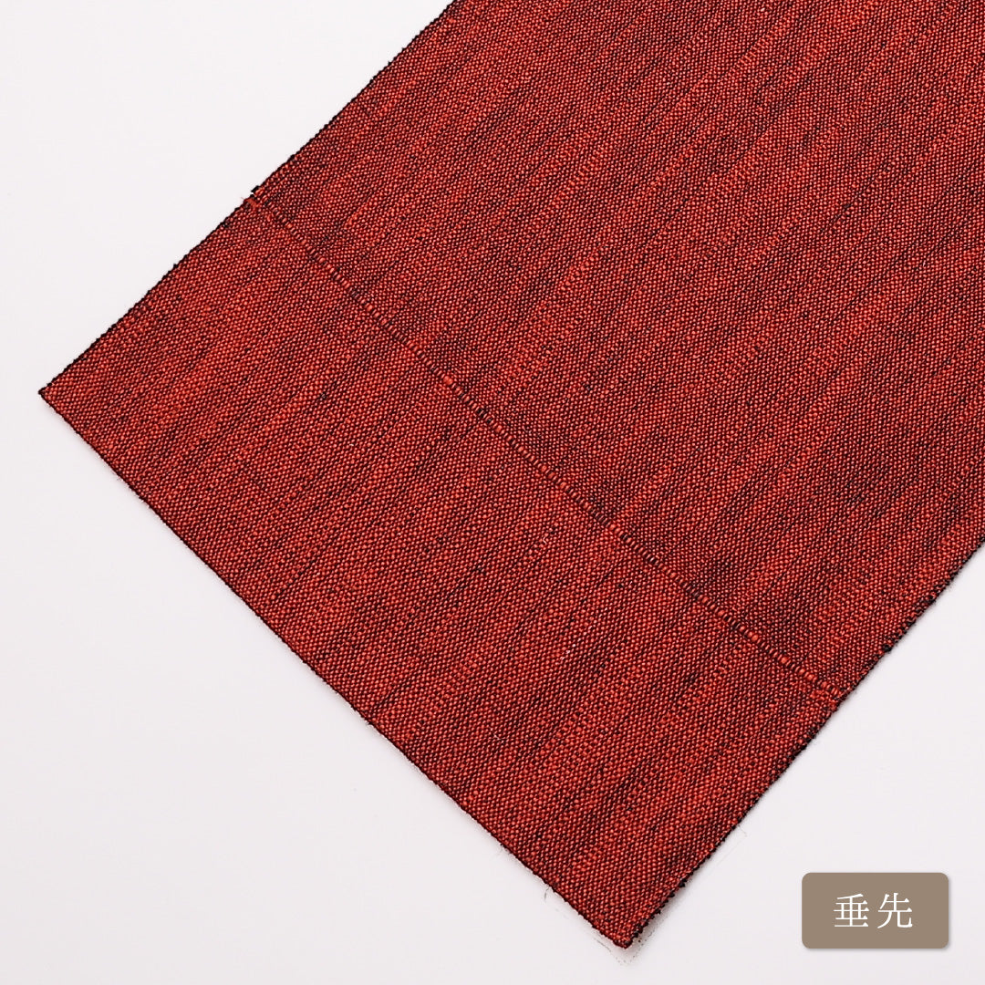 未使用品 八寸名古屋帯 帯丈352cm 全通 名古屋仕立て Sランク カジュアル 紬 正絹 赤系 1224-01158