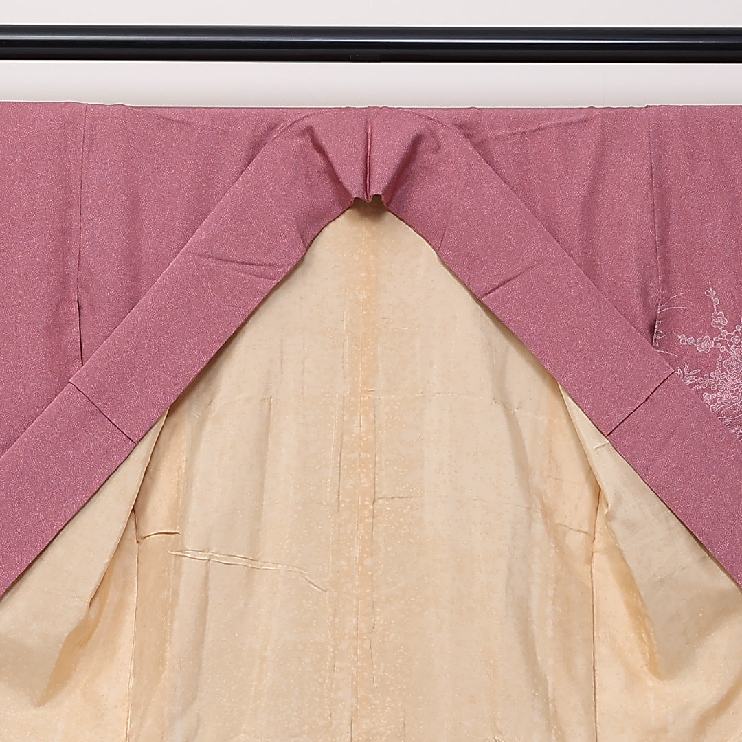 訪問着 袷 身丈152cm 裄63.5cm 正絹 鮫 流水 梅 牡丹 Aランク 1212-00719