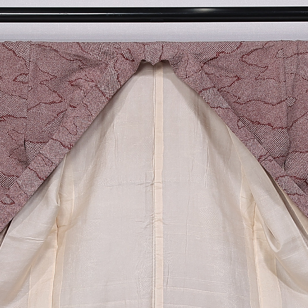 小紋 身丈151cm 裄丈63cm M 正絹 Cランク 袷 バチ衿 鹿の子柄 1215-11246