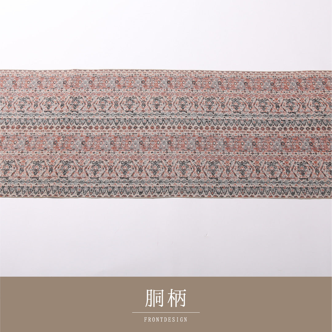 八寸名古屋帯 Aランク 帯丈388cm 正絹 全通 開き仕立て 織り カジュアル 創作柄 ベージュ系 RP 1245-03025