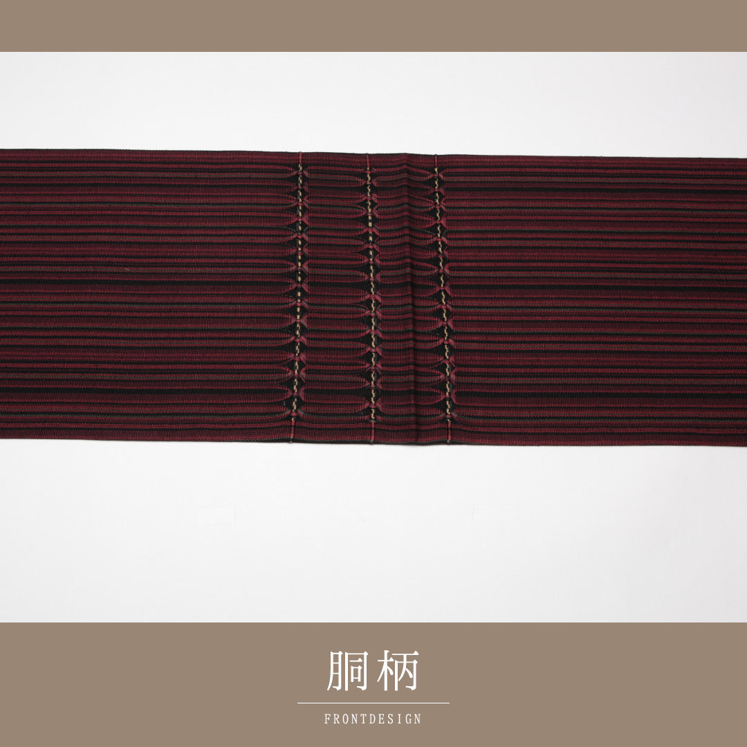 袋帯 帯丈448cm 正絹 ポイント柄 カジュアル 幾何学柄 紫系 1243-01133