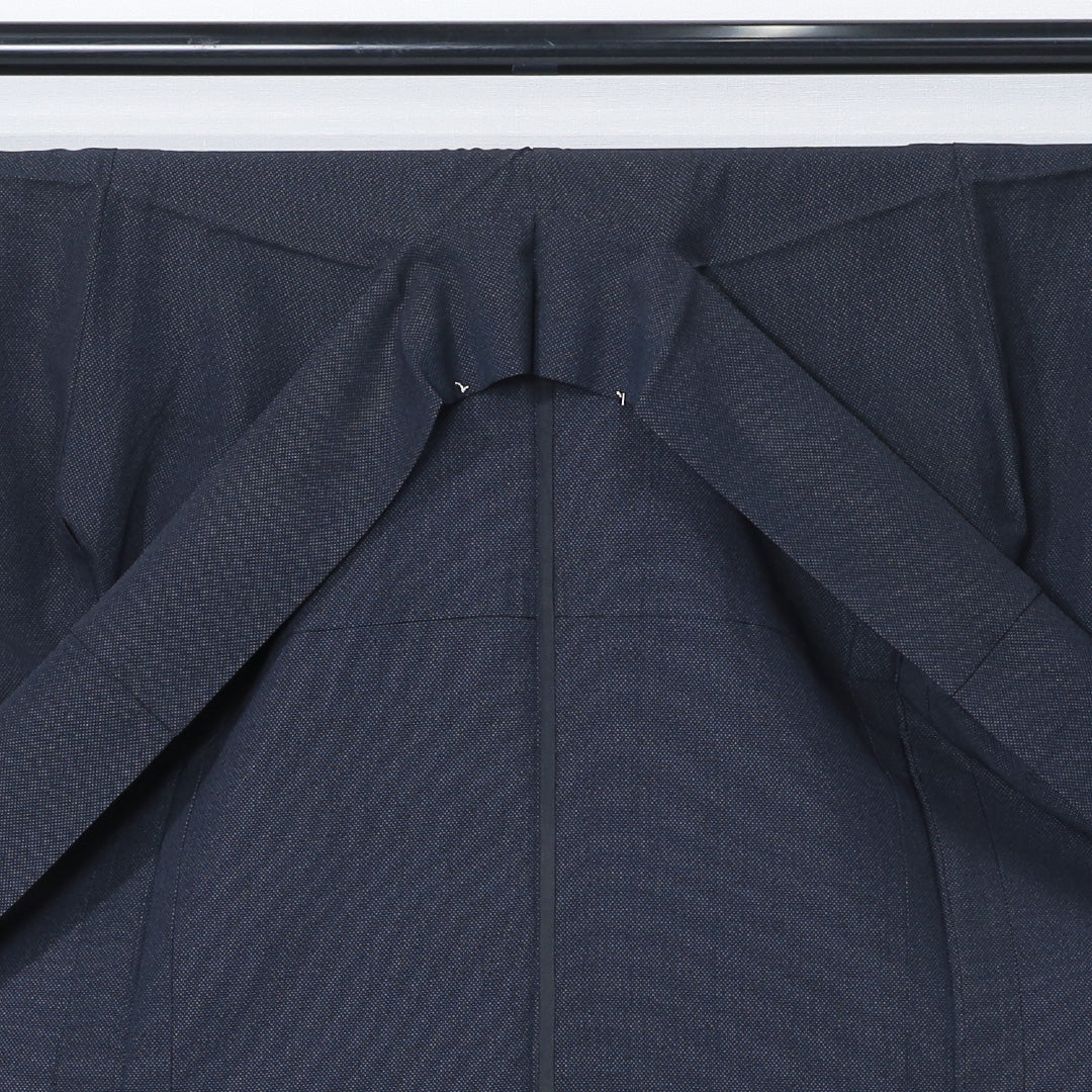 紬 単衣 身丈159cm 裄丈63cm 正絹 Bランク カジュアル 広衿 Mサイズ 無地 紺系 RP 1223-12335
