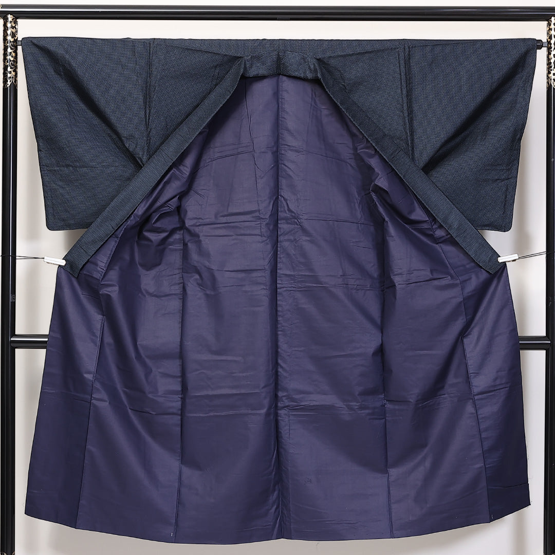 男物 大島紬 袷 身丈135cm 裄65cm 男着物 正絹 亀甲 Aランク 1219-00050